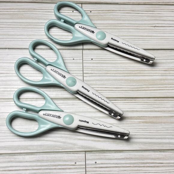 Westcott Decorative Scissors Three Piece Set in Mint & White - Picture 8 of 9